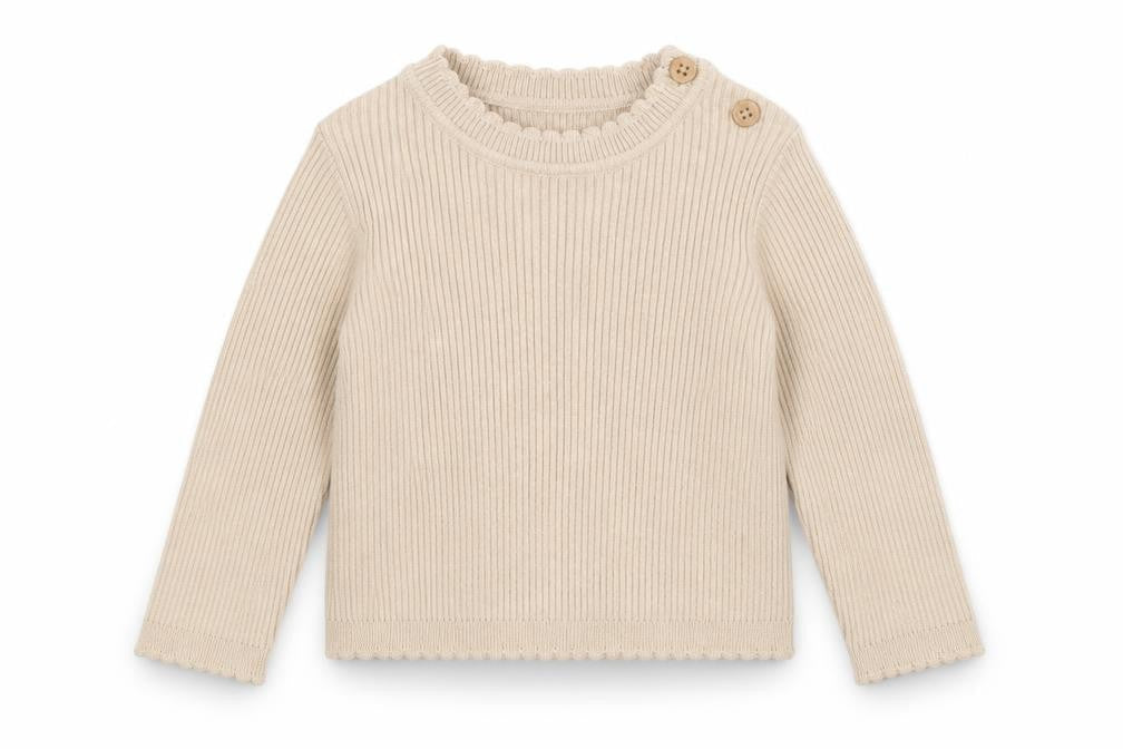 Marks and Spencer Beige Knit Baby Jumper 3-6 Months Unisex Long Sleeve