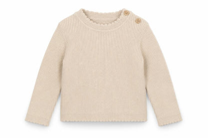 Marks and Spencer Beige Knit Baby Jumper 3-6 Months Unisex Long Sleeve