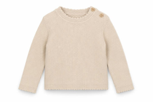 Marks and Spencer Beige Knit Baby Jumper 3-6 Months Unisex Long Sleeve