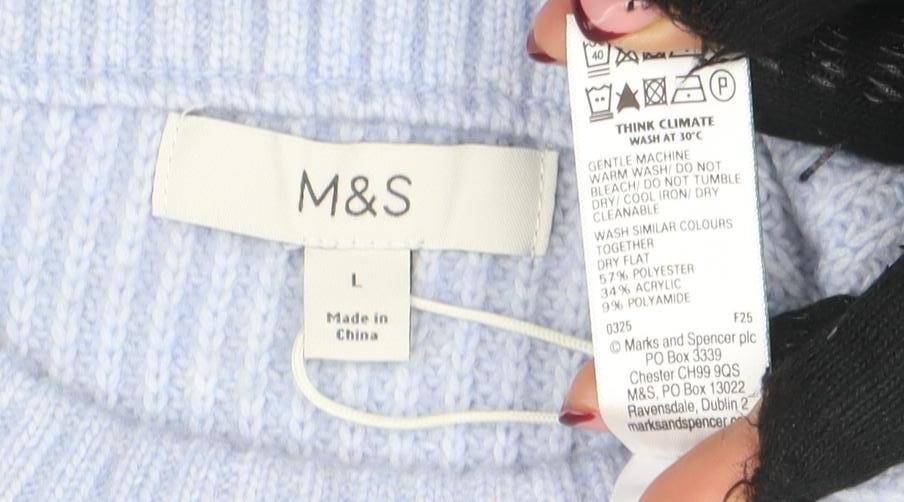 Womens UK Size L Marks and Spencer Blue Pullover Jumper