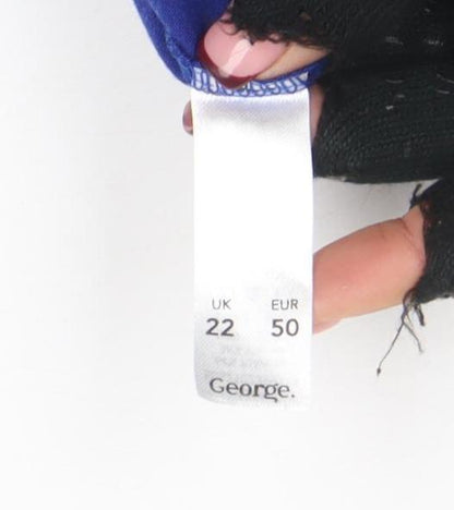 Womens UK Size 22 George Blue Basic T-Shirt
