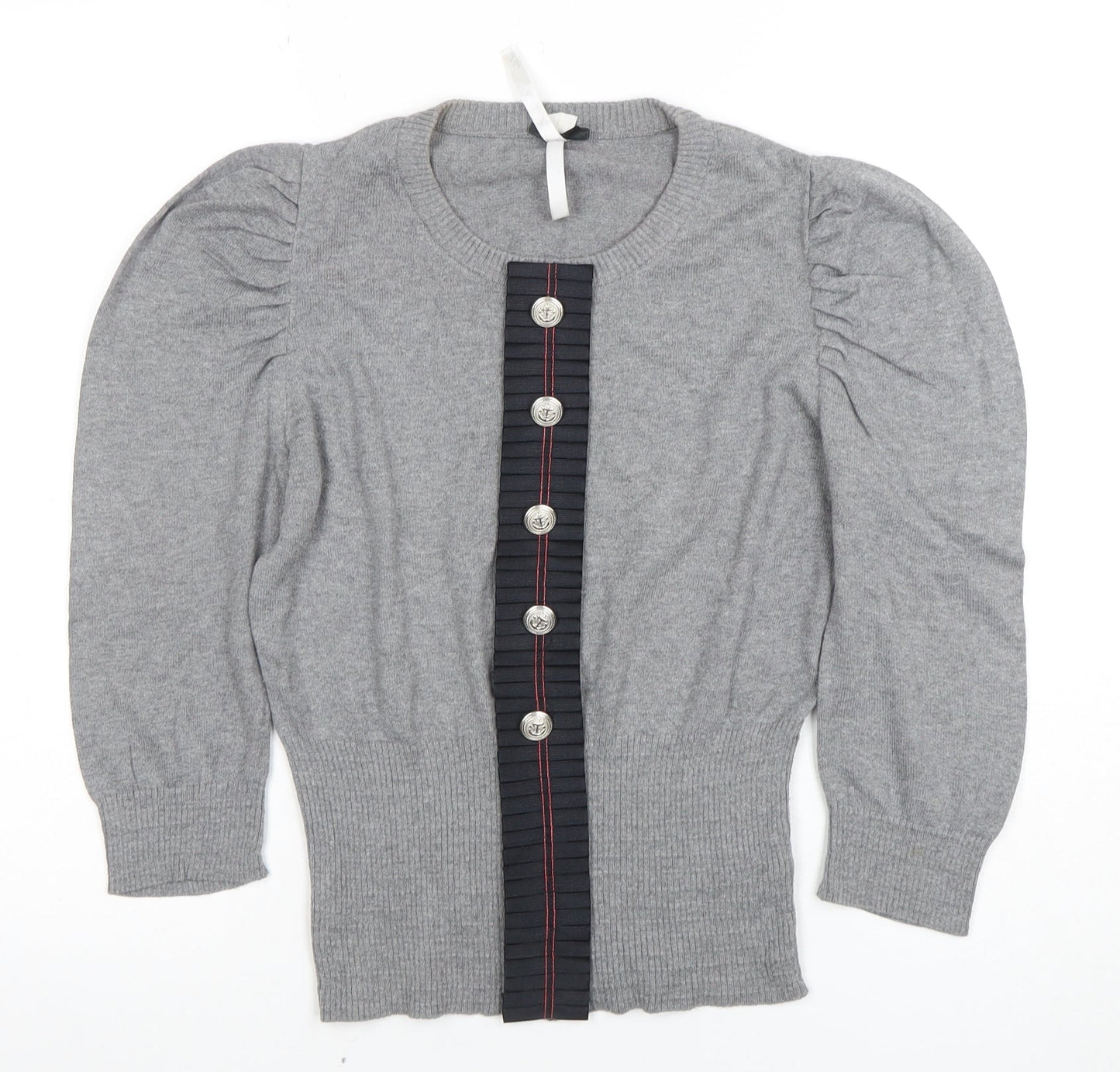 Womens UK Size 10 NEXT Grey Basic Button-Up