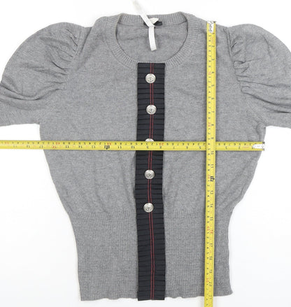 Womens UK Size 10 NEXT Grey Basic Button-Up