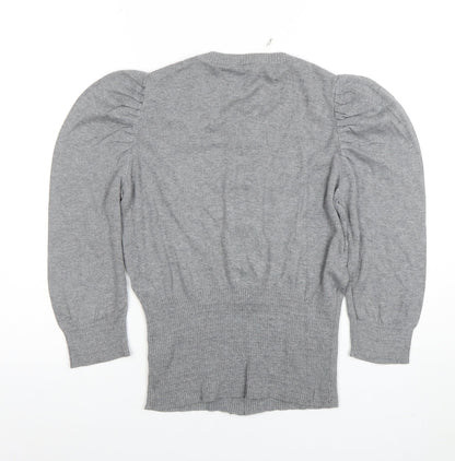 Womens UK Size 10 NEXT Grey Basic Button-Up