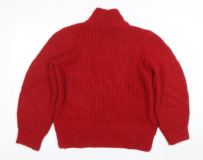 Womens UK Size M Marks and Spencer Red Pullover Jumper