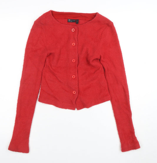 Womens UK Size S ASOS Red Cardigan Jumper