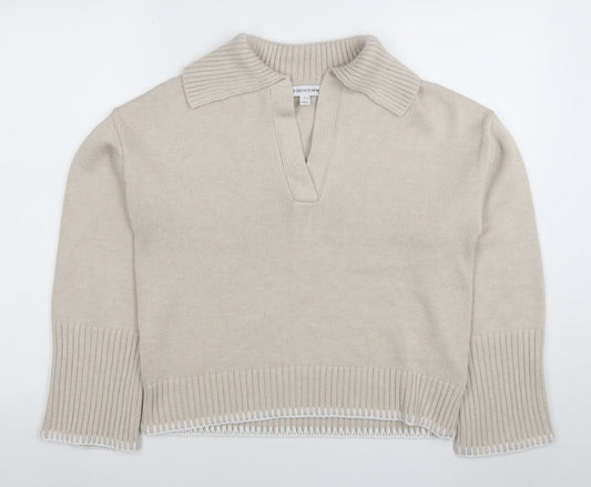 Womens UK Size S Forever New Beige Henley Jumper