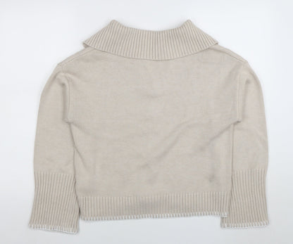 Womens UK Size S Forever New Beige Henley Jumper