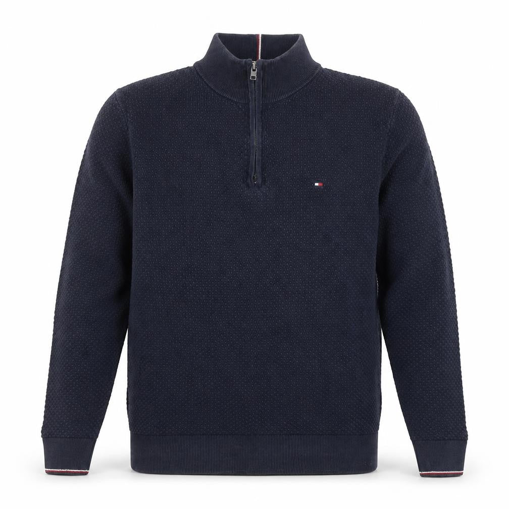 Mens UK Size L Tommy Hilfiger Blue Henley Sweatshirt