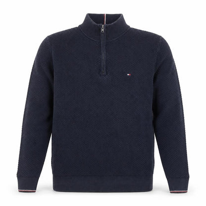 Mens UK Size L Tommy Hilfiger Blue Henley Sweatshirt