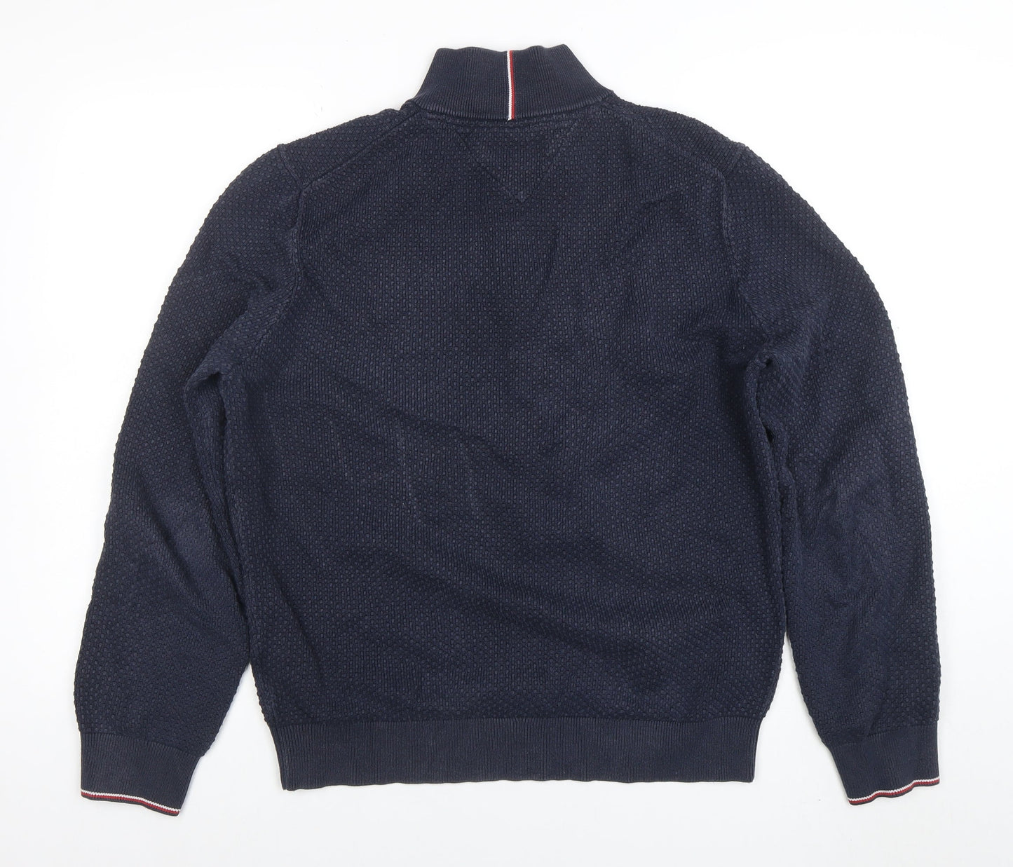Mens UK Size L Tommy Hilfiger Blue Henley Sweatshirt