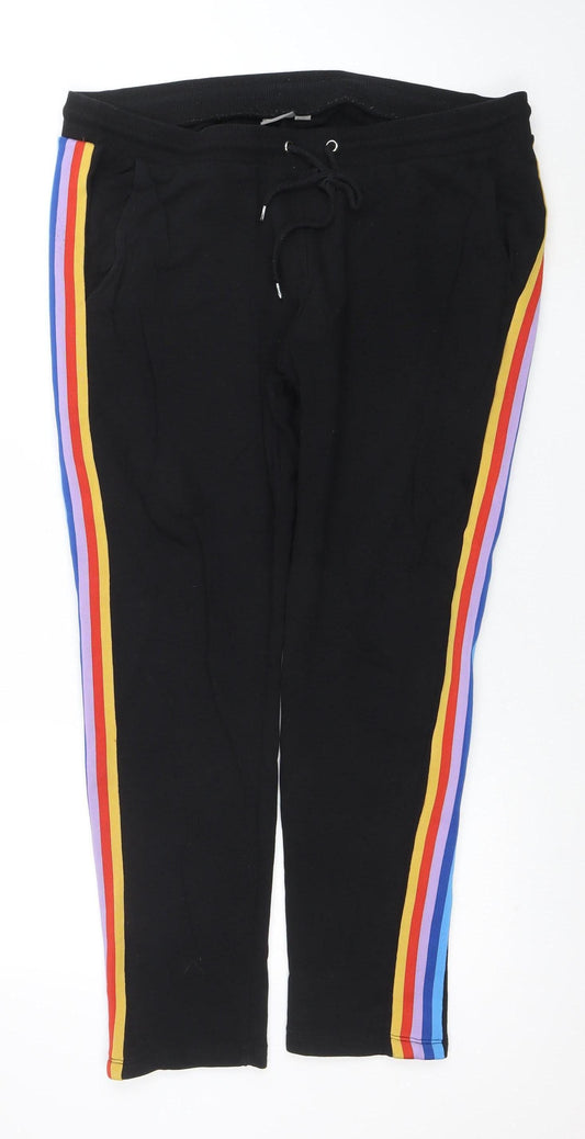 Mens UK Size M ASOS Regular Fit Jogger Black Trousers