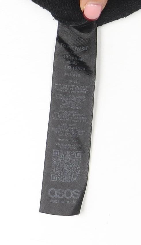 Mens UK Size M ASOS Regular Fit Jogger Black Trousers
