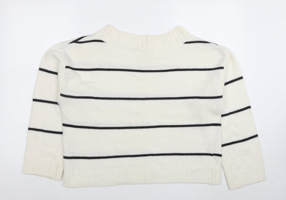 Womens UK Size M H&M White Pullover Jumper
