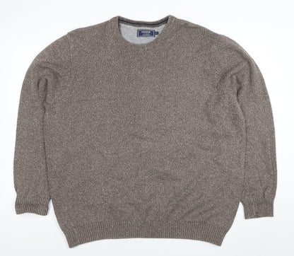 Maine New England Men's Brown XL Cotton Crew Neck Jumper