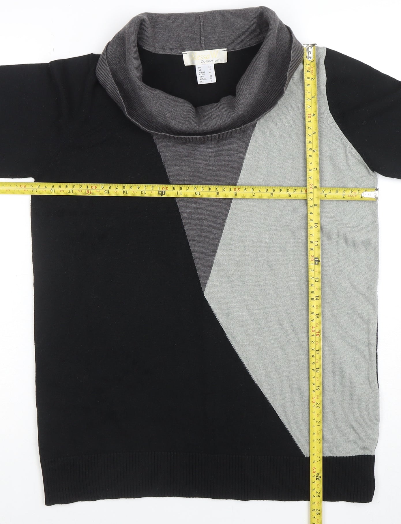Womens UK Size 16 Alessa W Collection Black Pullover Jumper