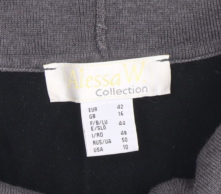 Womens UK Size 16 Alessa W Collection Black Pullover Jumper