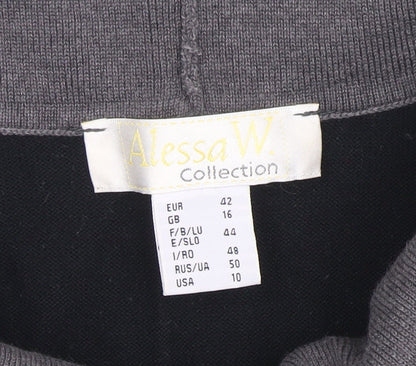 Womens UK Size 16 Alessa W Collection Black Pullover Jumper