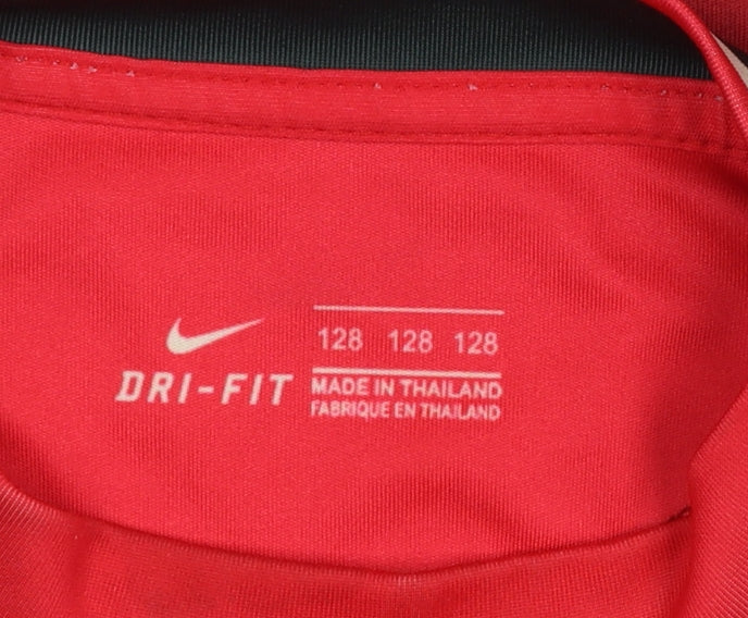 Nike Boys Red Liverpool FC Dri-Fit Football Jersey T-Shirt 8 Years