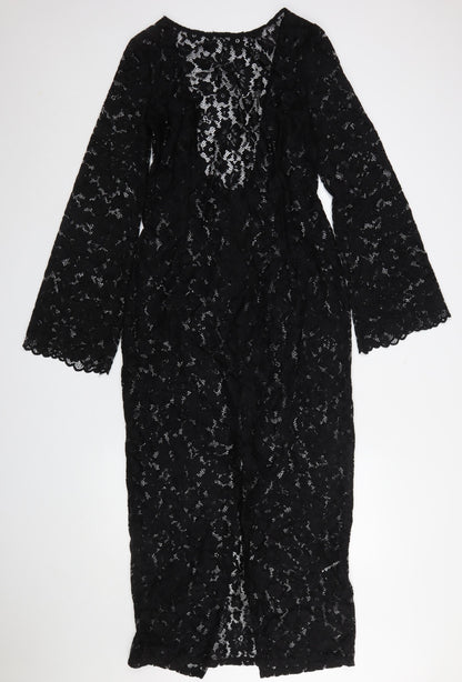 SHEIN X Women's Black Lace Long Maxi Dress in L