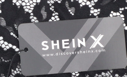 SHEIN X Women's Black Lace Long Maxi Dress in L