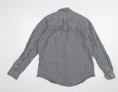 Ralph Lauren Men's Black White Slim Fit Check Long Sleeve Shirt L