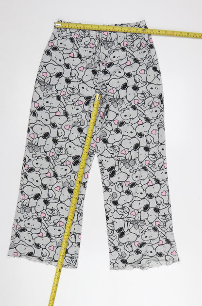 Primark Girls Peanuts Snoopy Grey Fleece Pyjama Set 10-11 Years