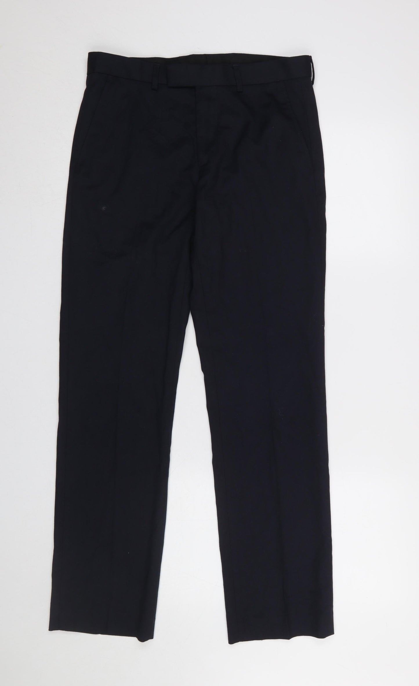 Mens UK Size 28 in Dunnes Stores Regular Fit Dress Pants Blue Trousers