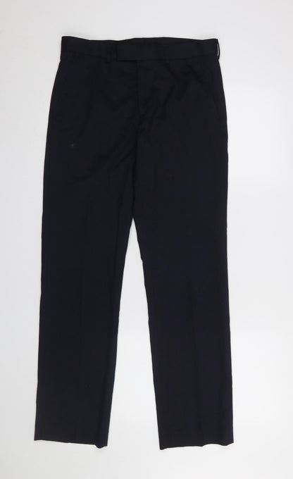 Mens UK Size 28 in Dunnes Stores Regular Fit Dress Pants Blue Trousers