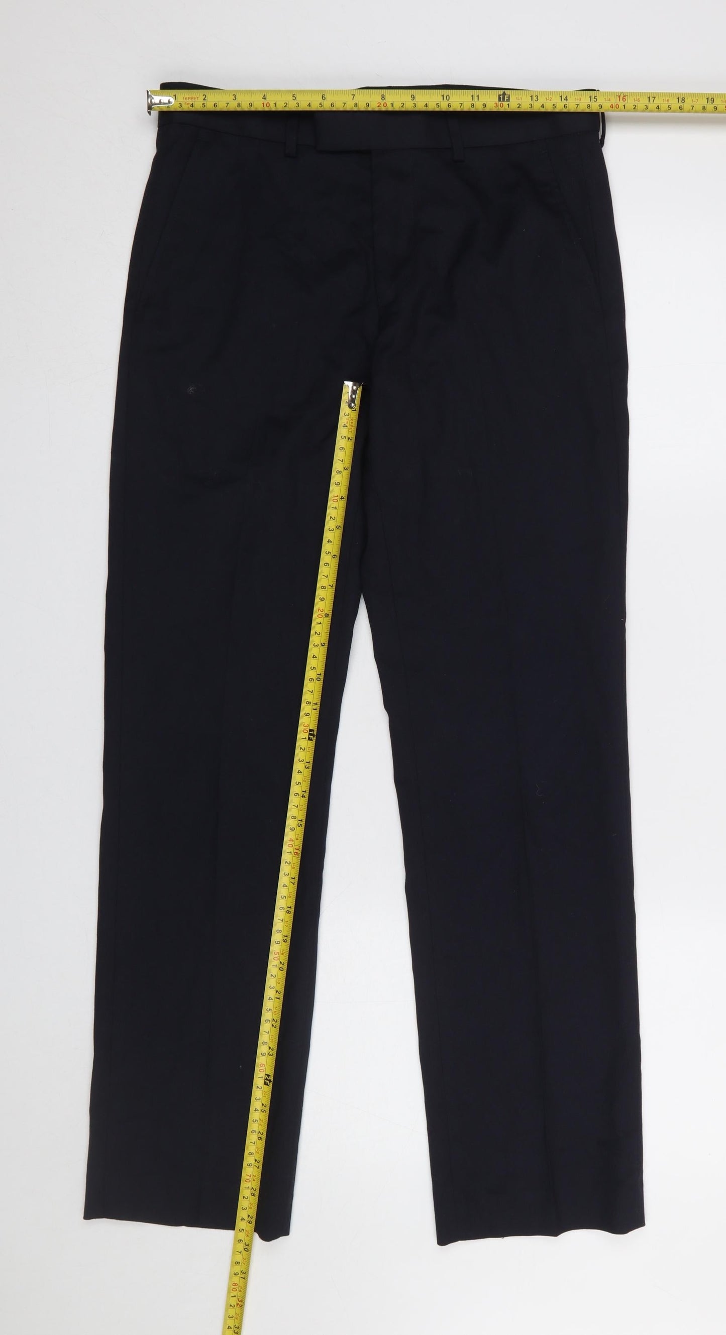 Mens UK Size 28 in Dunnes Stores Regular Fit Dress Pants Blue Trousers
