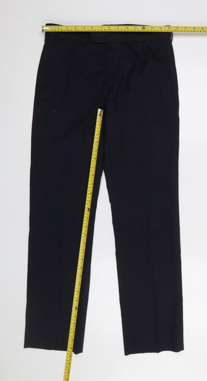 Mens UK Size 28 in Dunnes Stores Regular Fit Dress Pants Blue Trousers