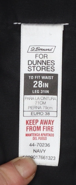 Mens UK Size 28 in Dunnes Stores Regular Fit Dress Pants Blue Trousers