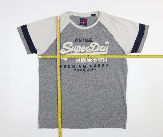 Superdry Men's Grey XL Vintage Graphic Crew Neck T-Shirt