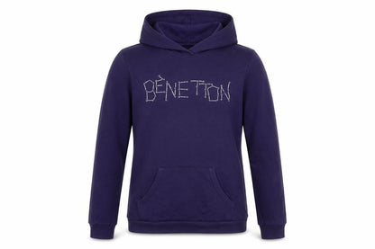 United Colors of Benetton Girls Purple Pullover Hoodie 13-14 Years Logo Cotton