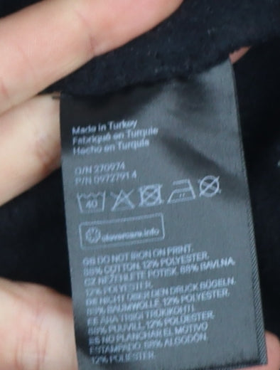 Boys UK Size 14 Years H&M Black Pullover Hoodie