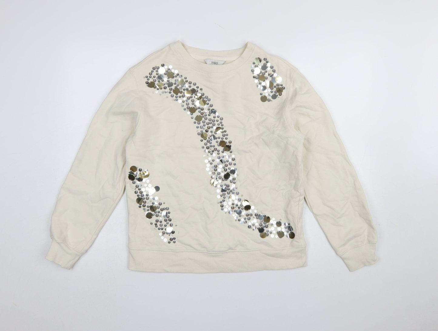 Womens UK Size S Marks and Spencer Ivory Pullover Sweatshirt