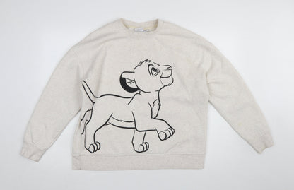 Womens UK Size M Disney Beige Pullover Sweatshirt