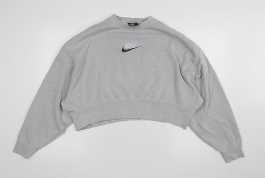Womens UK Size XS Nike Grey Pullover Sweatshirt