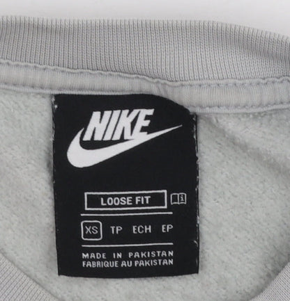 Womens UK Size XS Nike Grey Pullover Sweatshirt