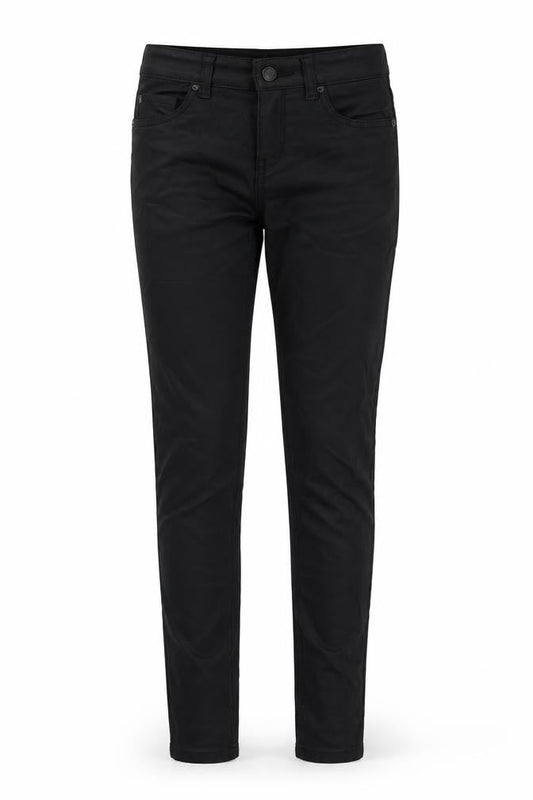 Front view of Denim Co. girls’ black skinny jeans 10-11 years stretch viscose blend
