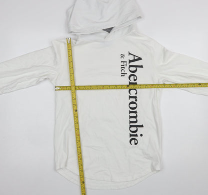 Womens UK Size XS Abercrombie & Fitch White Pullover Hoodie