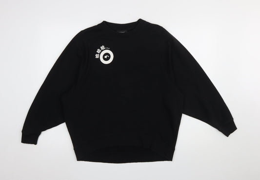 Womens UK Size S Monki Black Pullover Sweatshirt