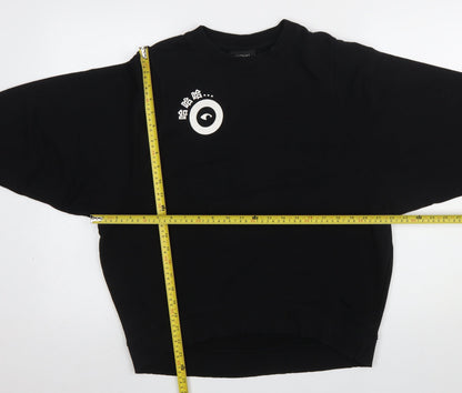 Womens UK Size S Monki Black Pullover Sweatshirt