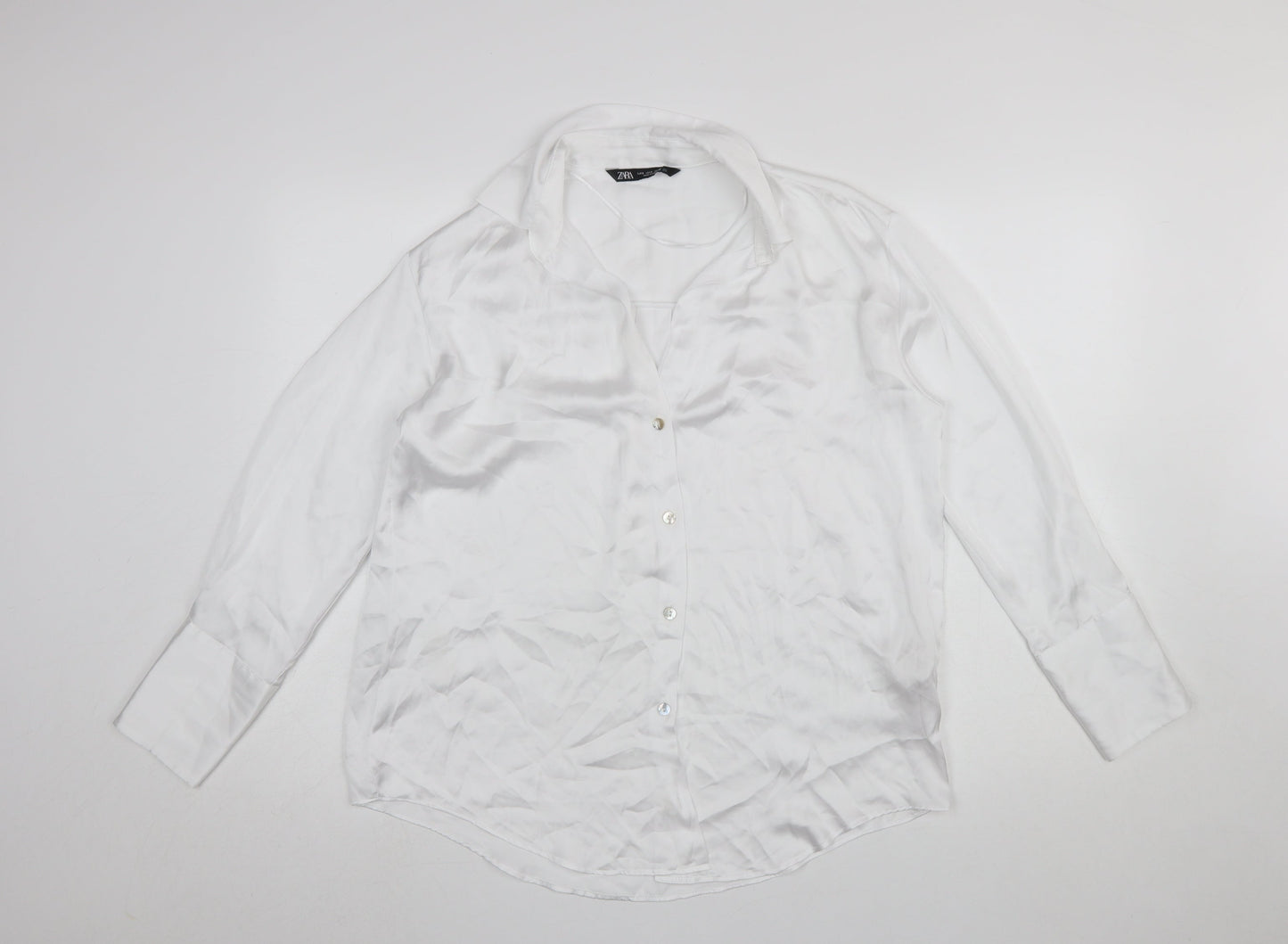 Womens UK Size S Zara White Basic Blouse