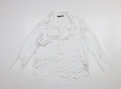 Womens UK Size S Zara White Basic Blouse