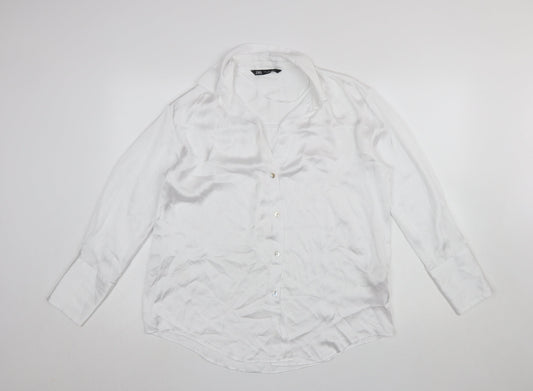 Womens UK Size S Zara White Basic Blouse