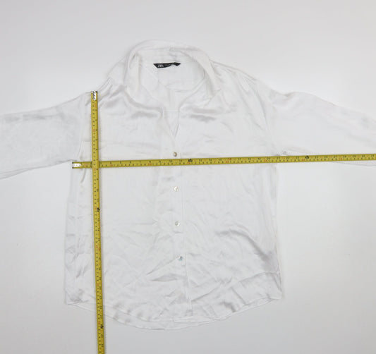 Womens UK Size S Zara White Basic Blouse