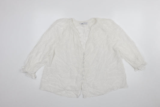 Womens UK Size 12 Zara White Tunic Blouse