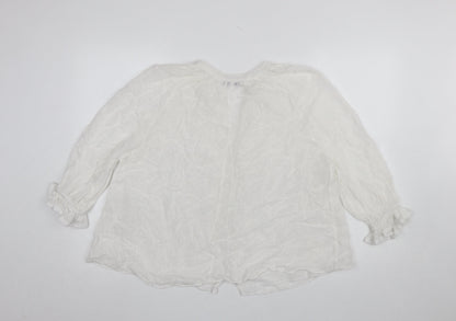 Womens UK Size 12 Zara White Tunic Blouse