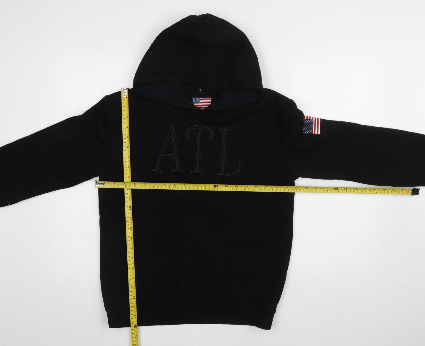 Mens UK Size S Above The Law Black Pullover Hoodie